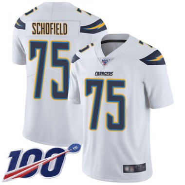 Los Angeles Chargers NFL Football Michael Schofield White Jersey Men Limited  #75 Road 100th Season Vapor Untouchable